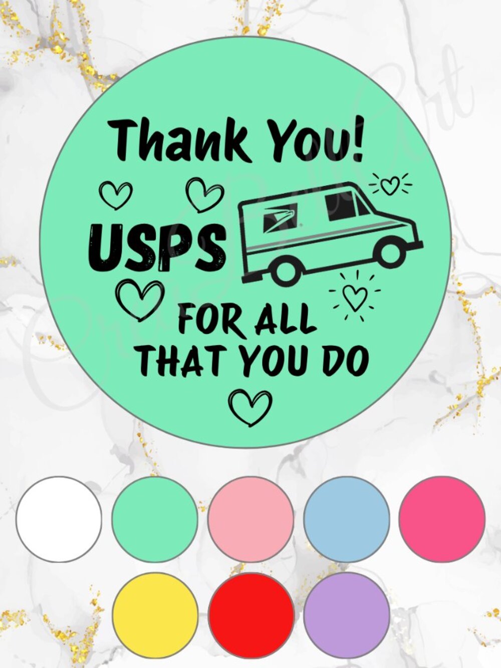 100 USPS Thank you Stickers  Thermal Stickers 2 inch